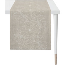 APELT Loft Style Tischläufer Blütenmotiv taupe 48x140 cm