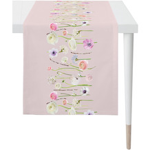 APELT Springtime Tischläufer Ranunkeln, Tulpen und Annemone rose / bunt 42x140 cm