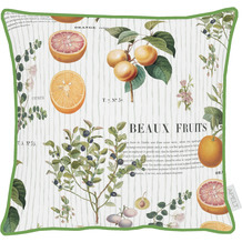 APELT Summertime Kissen gefüllt Orangen und Oliven natur / gelb / grün 39x39 cm