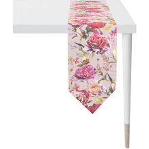 APELT Summertime Tischband gemalte Rosen und Sommerblüten rose / bunt 25x175 cm