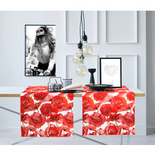 APELT Summertime Tischläufer Mohnblütenallover rot / weiß 48x140 cm