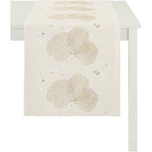 APELT Tischläufer Loft Style, beige 48 cm x 140 cm, Pflanzenmuster