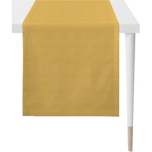 APELT Uni-Basic Tischläufer Strukturierter Unistoff- Naturoptik gelb 44x140 cm
