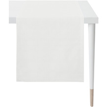 APELT Uni-Basic Tischläufer Strukturierter Unistoff- Naturoptik weiß 44x140 cm