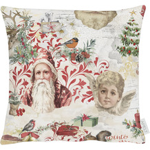 APELT Winterwelt Kissen Weihnachtsmannmotiv natur / rot 39x39 cm