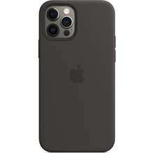 Apple Silikon Case iPhone 12/12 Pro mit MagSafe (schwarz)