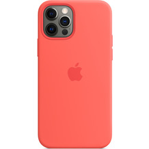 Apple Silikon Case iPhone 12/12 Pro mit MagSafe (zitruspink)