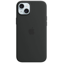 Apple Silikon Case iPhone 15 Plus mit MagSafe (schwarz)