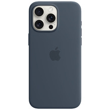 Apple Silikon Case iPhone 15 Pro Max mit MagSafe (sturmblau)