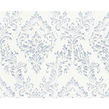 Architects Paper klassische Mustertapete Metallic Silk Textiltapete weiß metallic 306591 10,05 m x 0,53 m