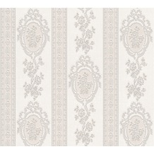 AS Création barocke Mustertapete Belle Epoque Strukturprofiltapete grau metallic weiß 186157 10,05 m x 0,53 m