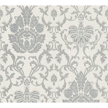 AS Création barocke Mustertapete Belle Epoque Strukturprofiltapete grau metallic weiß 339010 10,05 m x 0,53 m