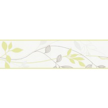 AS Création Bordüre Florale-Optik Blätter grün/grau 249623 5 m x 0,17 m