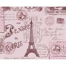 AS Création Boys & Girls 4 Mustertapete "Briefmarken", Papiertapete, braun, rot, 936302 10,05 m x 0,53 m