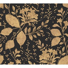 AS Création florale Mustertapete Memory 3 Vliestapete metallic schwarz 329863 10,05 m x 0,53 m