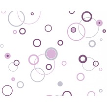 AS Création Happy Hour Mustertapete "Bubbles", Tapete, grau, violett, weiss 238733 10,05 m x 0,53 m