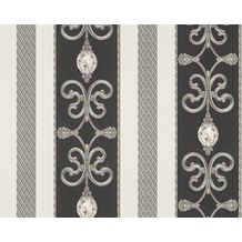 AS Création Mustertapete Black & White 3, Tapete, metallic, schwarz 891334 10,05 m x 0,53 m