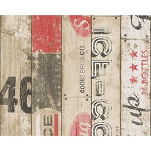 AS Création Mustertapete Boys & Girls 5, Papiertapete, beige, rot, schwarz 959501 10,05 m x 0,53 m