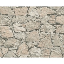 AS Création Mustertapete in Natursteinoptik Dekora Natur, Tapete, schwarzgrau, perlweiß 958632 10,05 m x 0,53 m