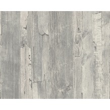 AS Création Mustertapete in Vintage-Holzoptik Decoworld, Tapete, reinweiß, blaugrau 954054 10,05 m x 0,53 m