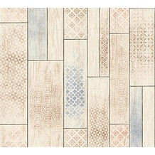 AS Création Mustertapete in Vintage Holz Optik Kitchen Dreams Tapete beige blau braun 330893 10,05 m x 0,53 m