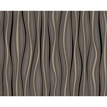 AS Création Mustertapete San Francisco, Strukturprofiltapete, braun, metallic, schwarz 958793 10,05 m x 0,53 m
