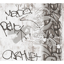 AS Création Papiertapete Boys & Girls 6 Tapete mit Graffiti grau schwarz weiß 369863