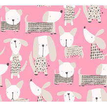 AS Création Papiertapete Boys & Girls 6 Tapete mit niedlichen Hunden rosa weiß 367552 10,05 m x 0,53 m