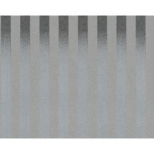 AS Création Streifentapete Black & White 3, Strukturprofiltapete, silber grau 273260 10,05 m x 0,53 m