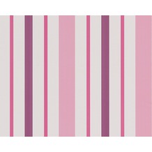 AS Création Streifentapete Boys & Girls 5, Papiertapete, rosa, lila, weiß 898319 10,05 m x 0,53 m