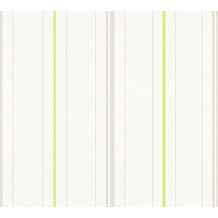 AS Création Streifentapete Happy Spring Vliestapete grau grün weiß 347641 10,05 m x 0,53 m