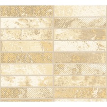 AS Création Strukturprofiltapete Il Decoro Tapete in Klinker Optik beige creme metallic 348181 10,05 m x 0,53 m