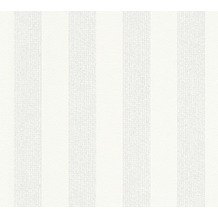 AS Création Vliestapete Meistervlies Blockstreifentapete überstreichbar weiß 320081 10,05 m x 0,53 m