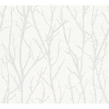 AS Création Vliestapete Meistervlies Tapete mit Ästen überstreichbar weiß 321015 10,05 m x 0,53 m