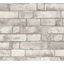 AS Création Vliestapete Authentic Walls 2 Tapete in Backstein Optik grau weiß 302562 10,05 m x 0,53 m
