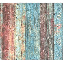 AS Création Vliestapete Best of Wood'n Stone 2nd Edition blau bunt 307231 10,05 m x 0,53 m