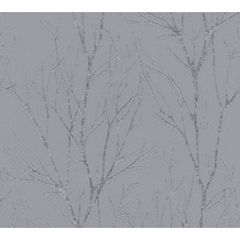 AS Création Vliestapete Blooming Tapete Ast Optik grau metallic 372601 10,05 m x 0,53 m