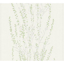 AS Création Vliestapete Blooming Tapete floral weiß grün metallic 372672 10,05 m x 0,53 m