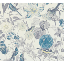 AS Création Vliestapete Exotic Life Tapete tropisch floral natürlich blau gelb grau 372763 10,05 m x 0,53 m