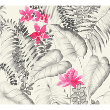 AS Création Vliestapete Exotic Life Tapete tropisch floral natürlich grau rosa schwarz 372791 10,05 m x 0,53 m