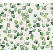 AS Création Vliestapete Greenery Tapete mit Blätter Motiv grün weiß 370441 10,05 m x 0,53 m