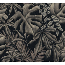 AS Création Vliestapete Greenery Tapete mit Palmenprint in Dschungel Optik grau schwarz 370332 10,05 m x 0,53 m