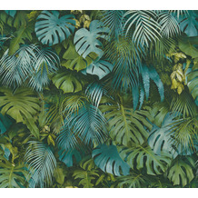 AS Création Vliestapete Greenery Tapete mit Palmenprint in Dschungel Optik grün blau 372803 10,05 m x 0,53 m