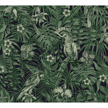 AS Création Vliestapete Greenery Tapete mit Palmenprint in Dschungel Optik grün schwarz 372101 10,05 m x 0,53 m