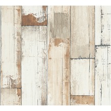 AS Création Vliestapete Il Decoro Tapete in Vintage Holz Optik braun creme weiß 368941 10,05 m x 0,53 m