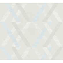 AS Création Vliestapete Linen Style Tapete geometrisch grafisch beige blau grau 367593 10,05 m x 0,53 m