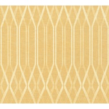 AS Création Vliestapete Linen Style Tapete geometrisch grafisch gelb weiß 366323 10,05 m x 0,53 m