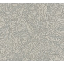 AS Création Vliestapete Linen Style Tapete mit Blätter Muster beige grau 366332 10,05 m x 0,53 m