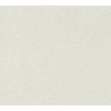 AS Création Vliestapete Linen Style Tapete mit Blätter Muster grau weiß 366331 10,05 m x 0,53 m