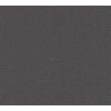 AS Création Vliestapete Linen Style Tapete Uni schwarz 366347 10,05 m x 0,53 m